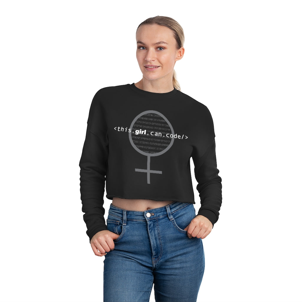 This Girl Can Code Cropped Fleece Pullover